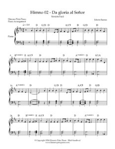 Himnario Adventista – Da gloria al Señor (Himno 02) | Partitura - Imagen 2